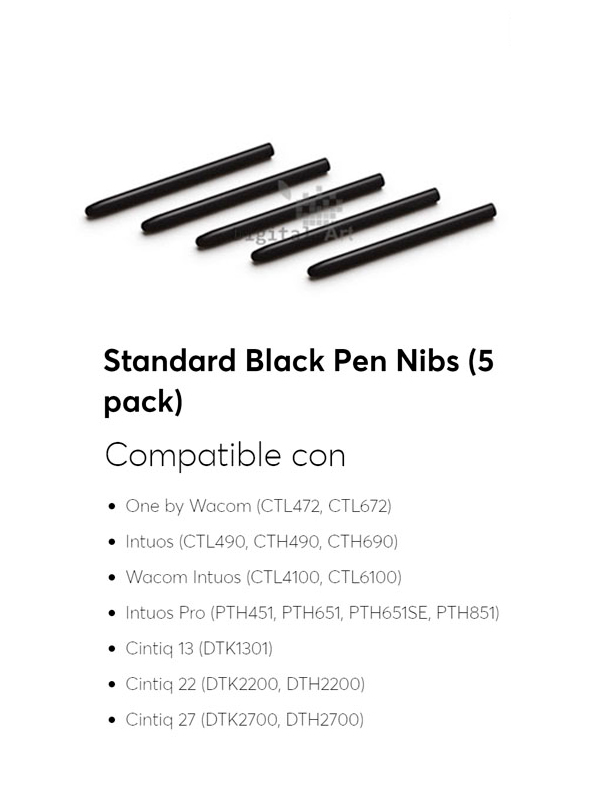 Puntas de lápiz negras Standar (juego de 5 piezas)<br>Stock: 20