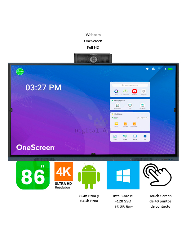 OneScreen TouchScreen 86”<br>Stock: 4